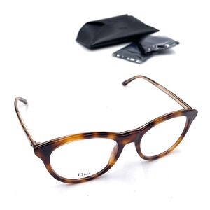 Christian Dior Montaigne Eyeglasses Frames N41 Brown Tortoise Shell‎ Acetate
